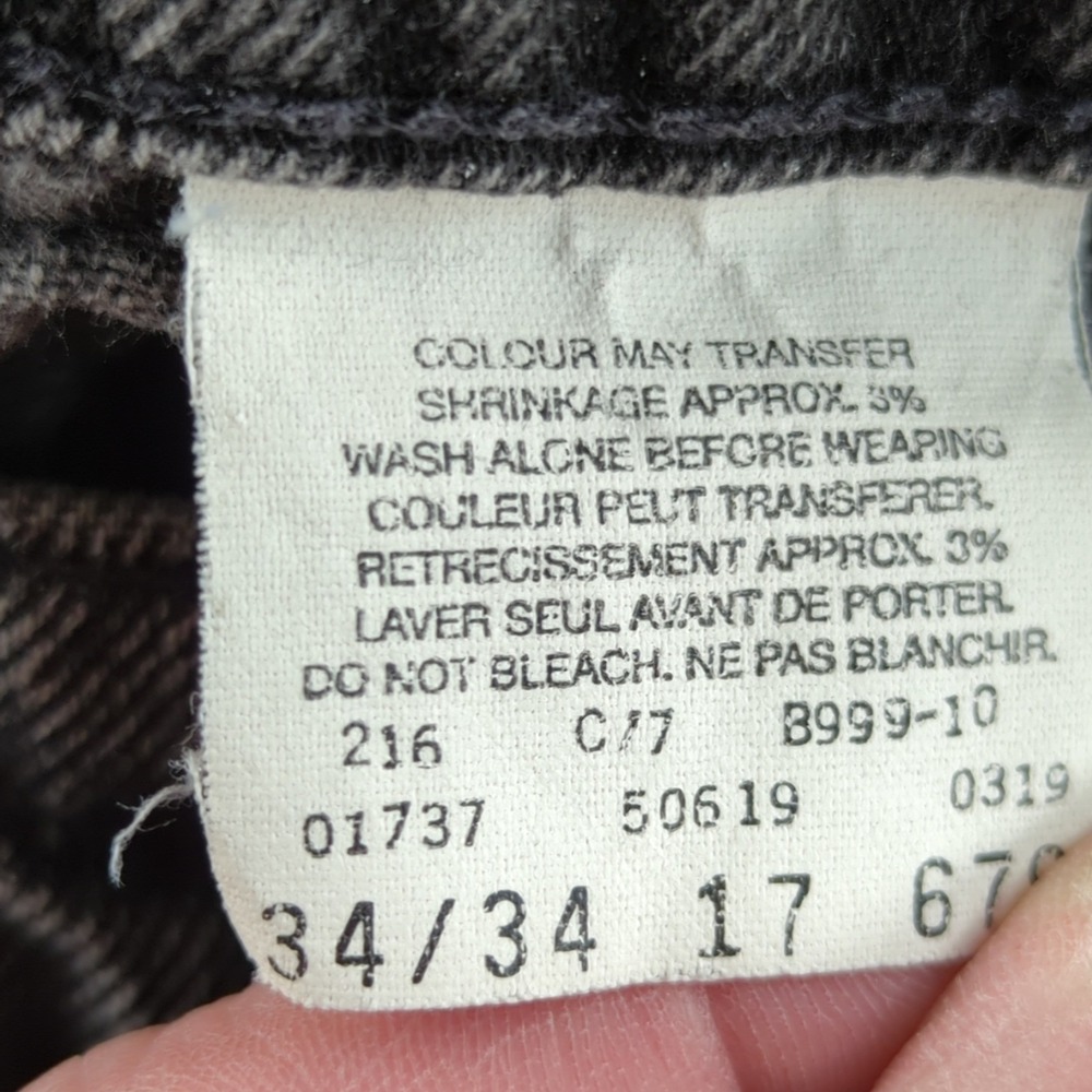 Vintage Levis Jeans Mens 34 (Fits 30x32) Black Faded 619 Relaxed Straight Canada - Picture 6 of 13